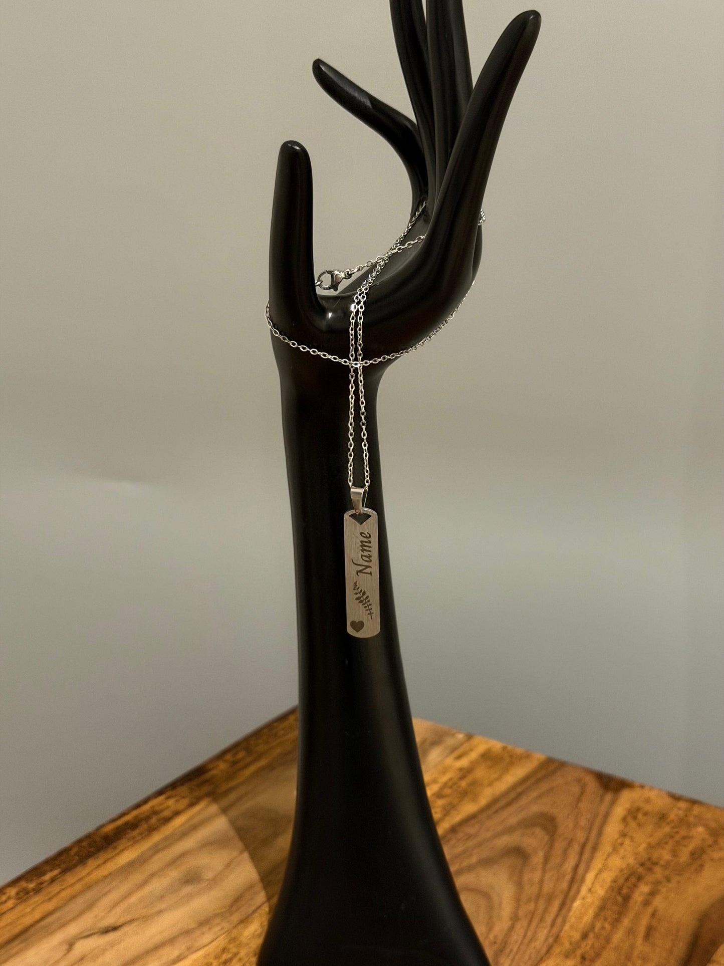 Schlichter rechteckiger Edelstahlanhänger