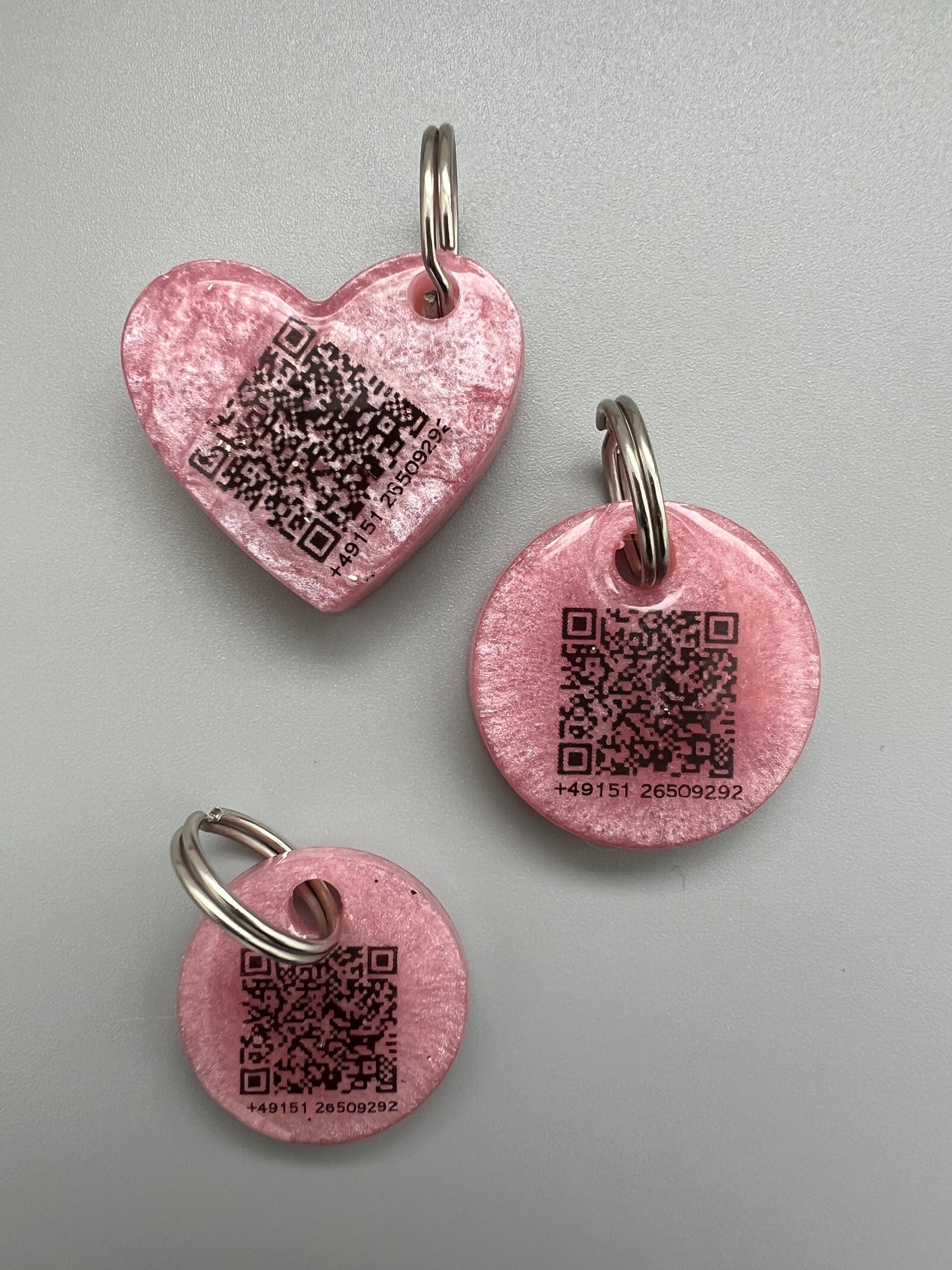 Personalisierter Haustieranhänger mit QR-Code mit Kontaktdaten ideal für entlaufene Hunde und Katzen
